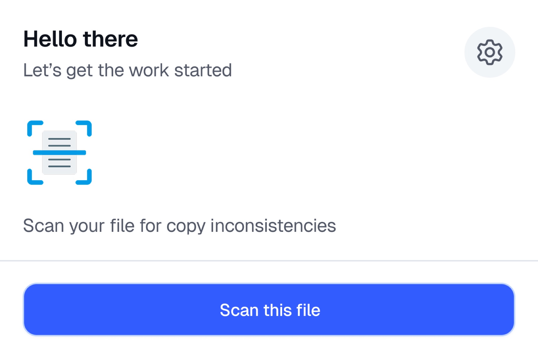 CopyLint scan file modal