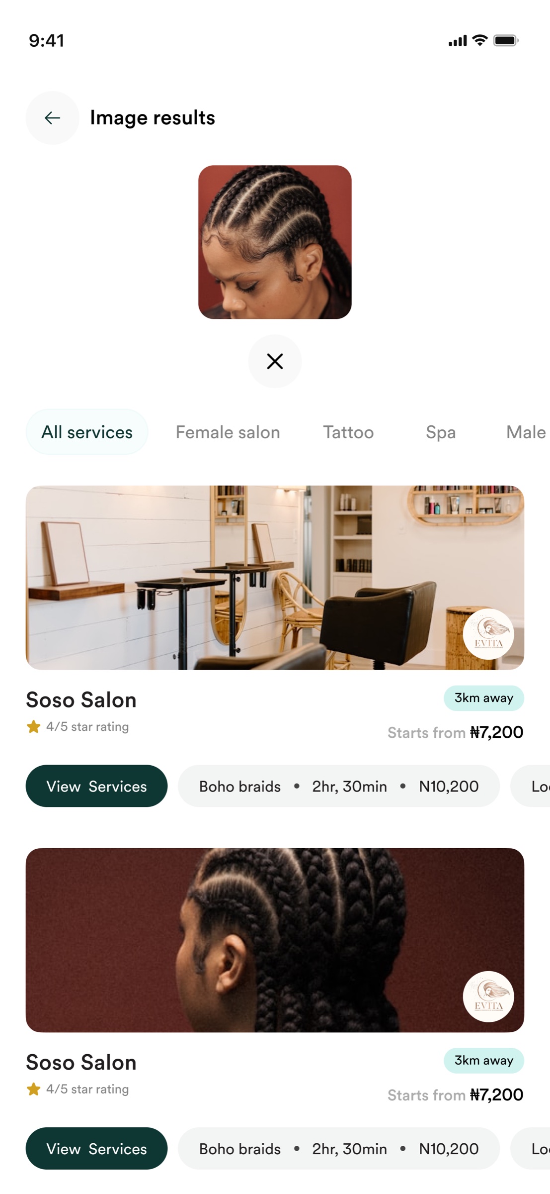 Image search results