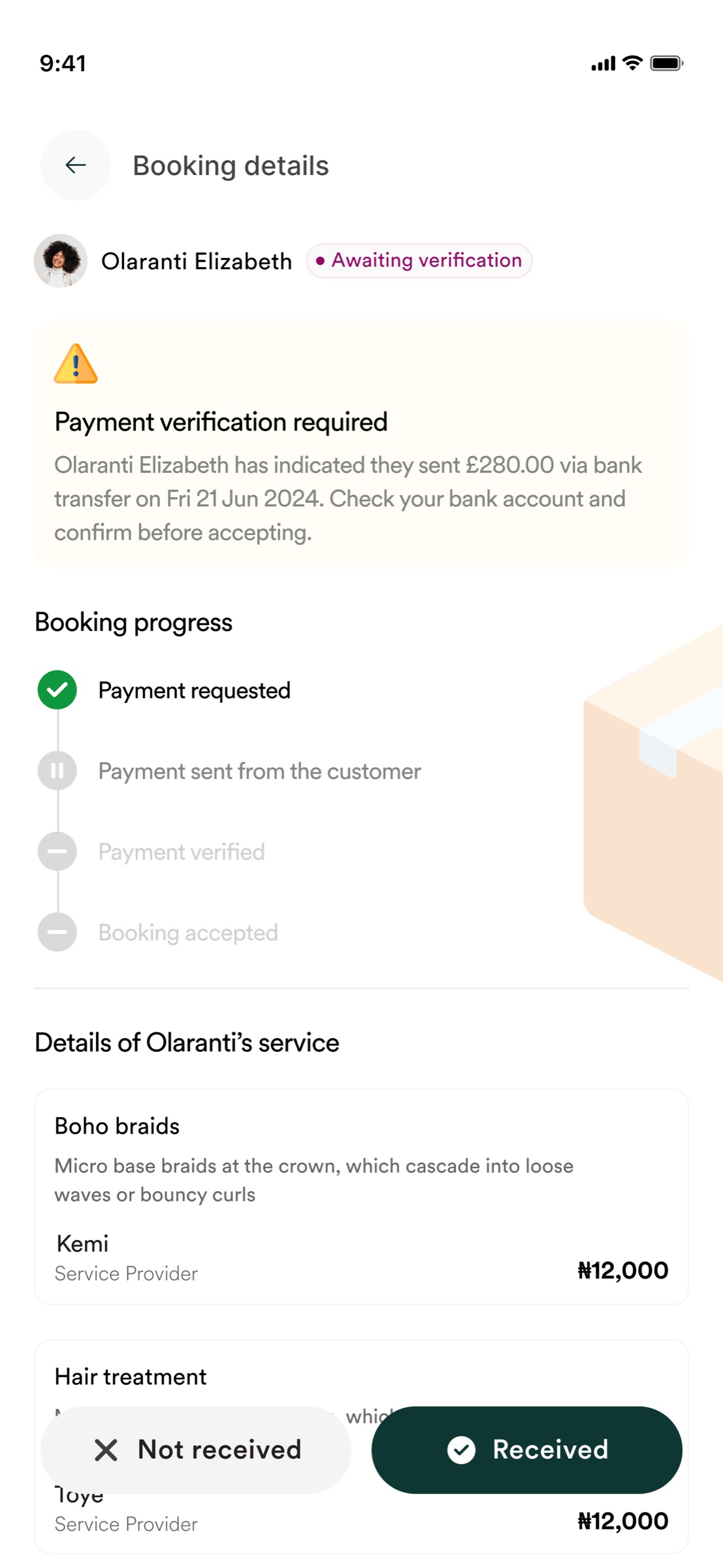 Payment verification flow