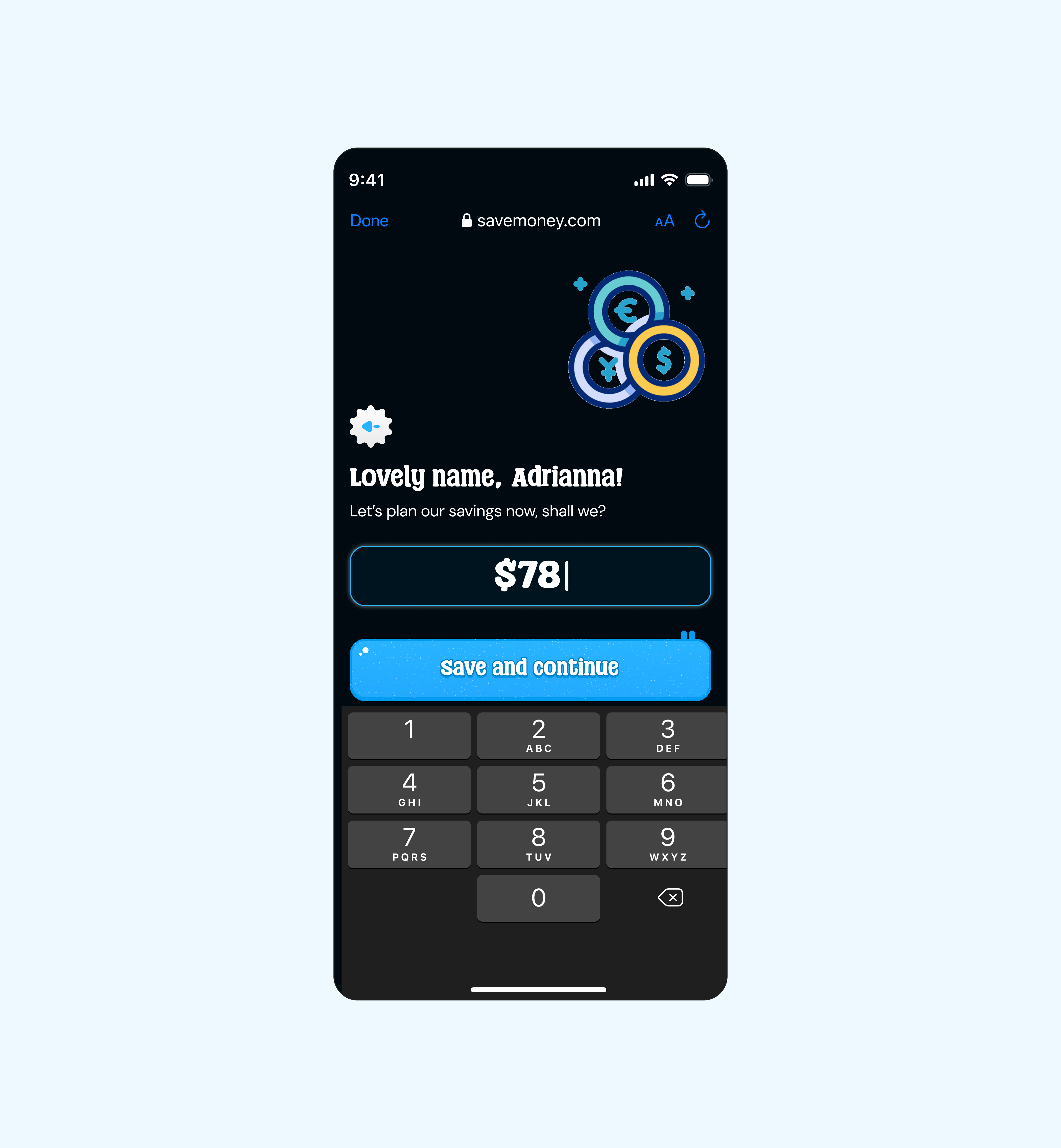 Save Feature Mockup